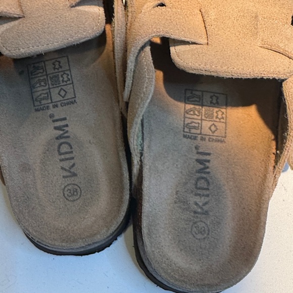 Women's Tan Suede Slippers - Picture 8 of 8